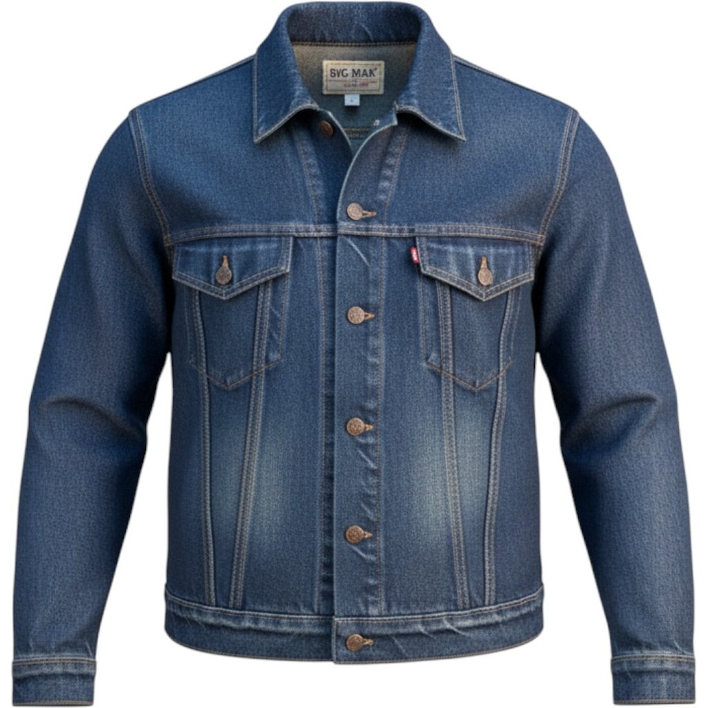 Vintage Big Mac Denim Trucker Jacket Large 80s 90s Workwear Indigo Blue JCPenney